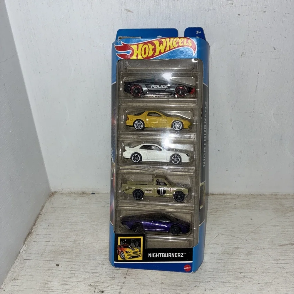 Hot Wheels Cars 2022 Nightburnerz 5 pack Honda Prelude, Mazda RX-7 Datsun #HW9